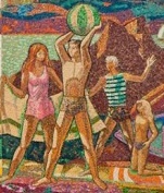 "Pleasures Along the Beach" closeup